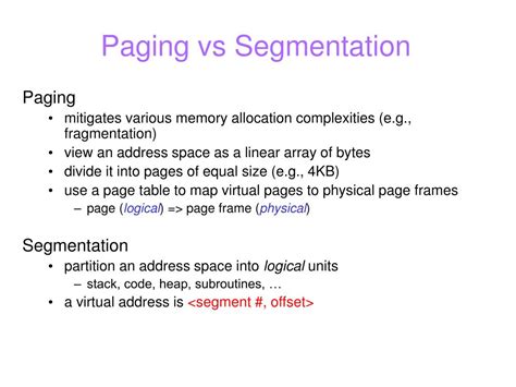 Memory Paging Vs Segmentation 的图像结果