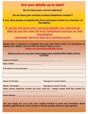 Fillable Online grovehouse co Change of Details Form (PDF) - Grove ...