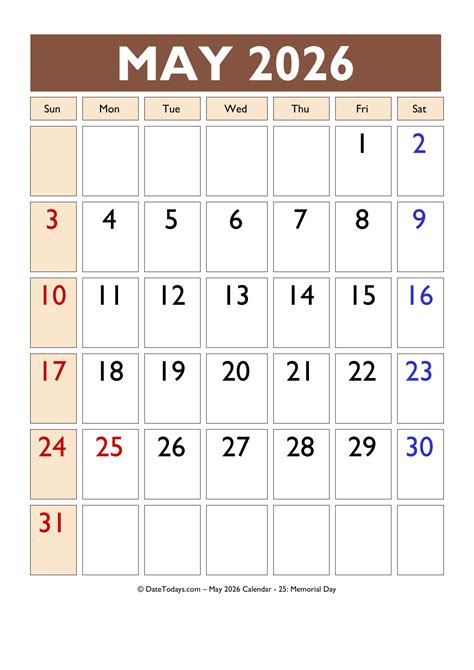 May 2026 Calendar