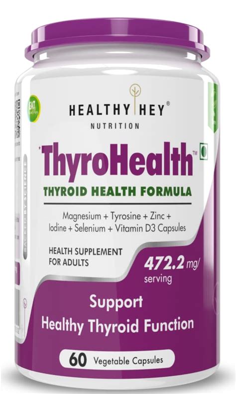 HealthyHey Nutrition ThyroHealth - Thyroid Health Formula - 475 mg per ...