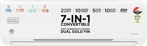 BLACK+DECKER 1.5 Ton 3 Star Inverter Split AC (7-in-1 Convertible ...