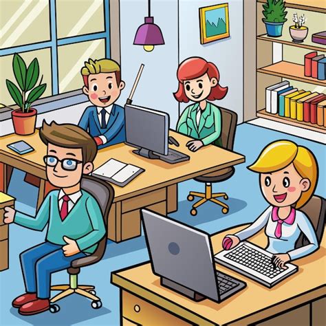 Collaborative teamwork modern office workers engaged in creative ...