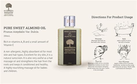 Breathe Aromatherapy Pure Sweet Almond Oil | Use as a base for Blending ...