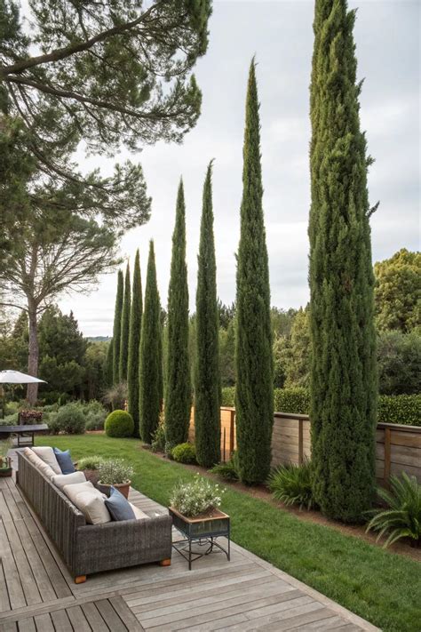 19+ Elegant Italian Cypress Tree Landscaping Ideas