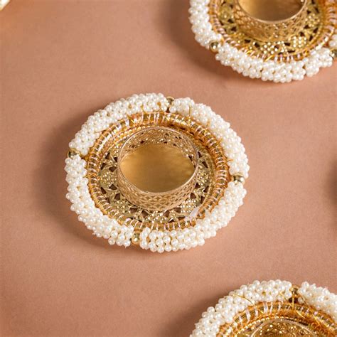 Pearl Tealight Candle Holder Set of 6 Online - Premium Candle Holder ...