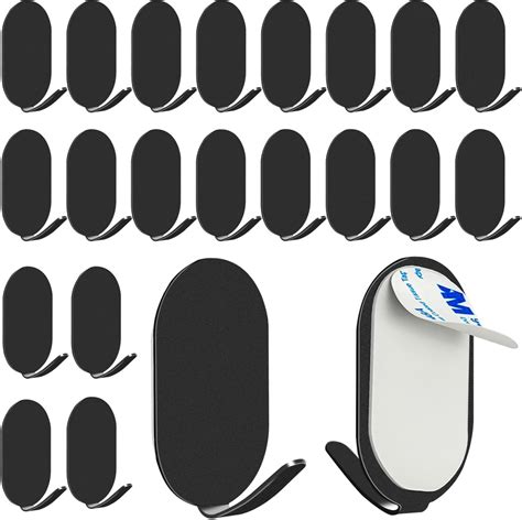 Set de 6 carlige pentru prosoape Zqmw, otel inoxidabil, negru, 4,5 x 4 ...