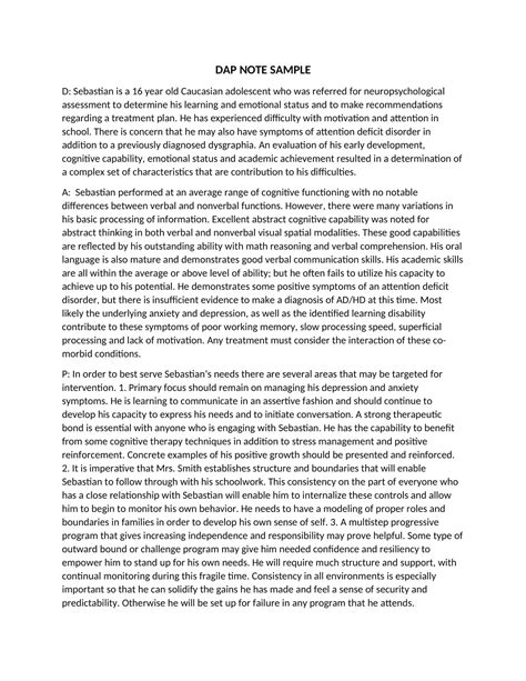 Image result for Dap Case Notes Examples