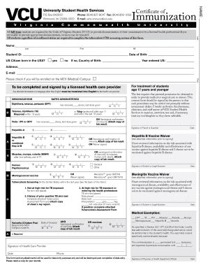 Virginia Student Immunization Form - Blank Fillable Template | Fill Out ...