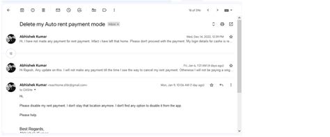 Cashe — Auto Rent payment disable