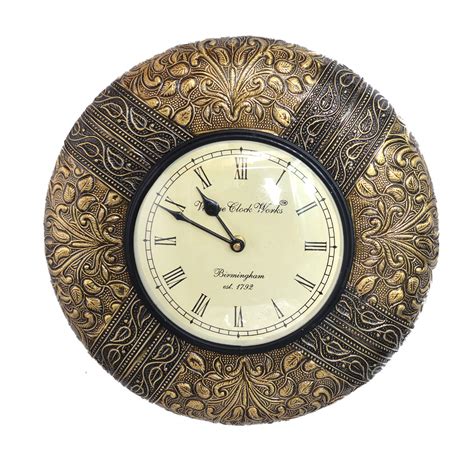 Buy Decorative Wooden Analog Wall Clock Flower Style 12", Multi Online ...