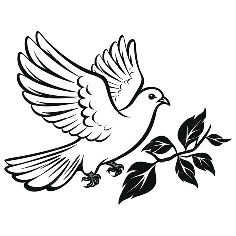Premium Vector | Dove clipart black and white simple vector