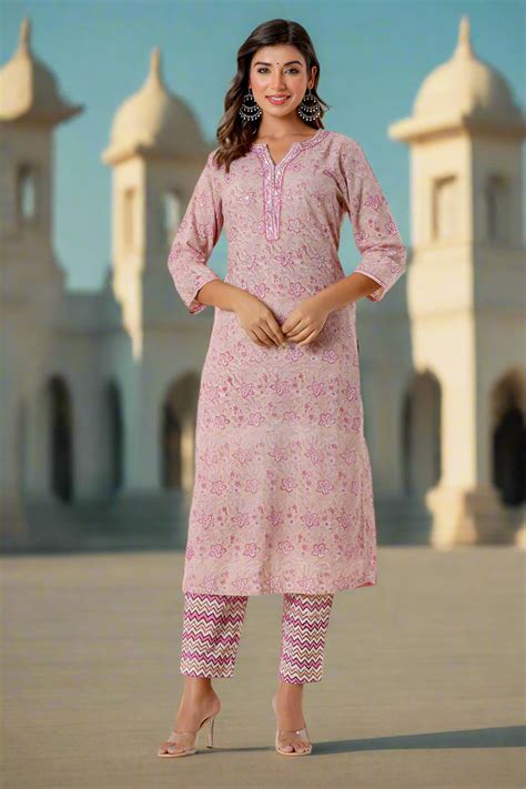 Azure Blue Cotton Straight Kurta