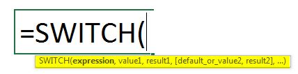 Switch Function in Excel 的图像结果