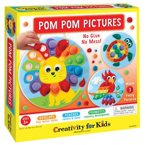 Creativity for Kids Pom Pom Pictures - Child, Beginner Craft Kit for ...