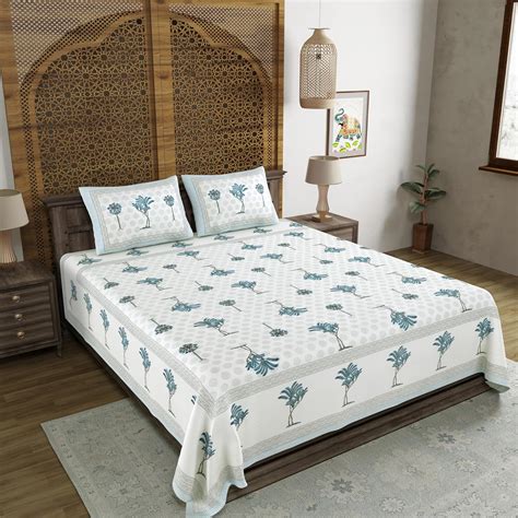 BLOCKS OF INDIA Hand Block Printed 200 TC Cotton Super King Size ...