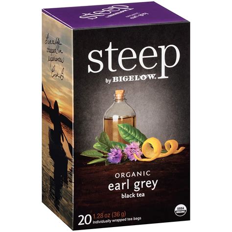 steep by Bigelow Organic Earl Grey Black Tea, 20 Count (Pack of 6), 120 ...