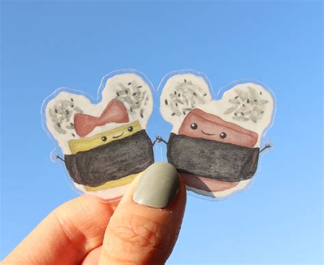 Buy Mickey and Minnie Spam Musubi Disney Sticker Clear Vinyl ...