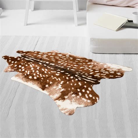 Non Slip Faux Deer Rug Farmhouse Rug Rustic Eco Friendly Multifunction ...