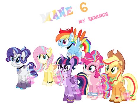 Mlp Mane 6 My redesign by zafirastargalaxy on DeviantArt