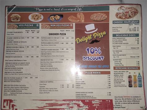 Menu at DELIGHT PIZZA, Faridabad