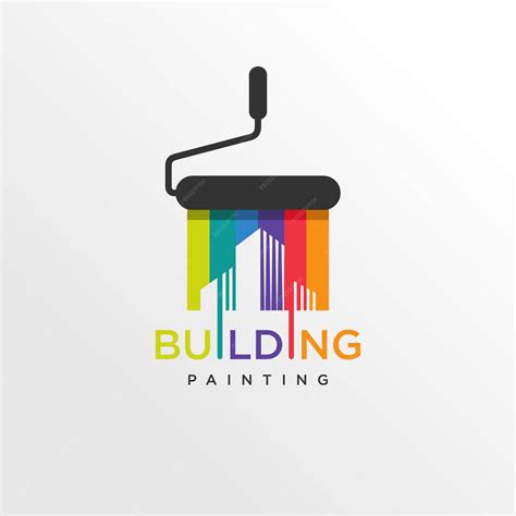 Premium Vector | Cool building paint logo style, modern, paint ...