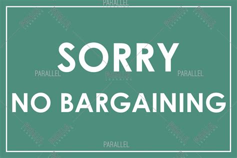No Bargaining signage | No Bargaining sticker & posters