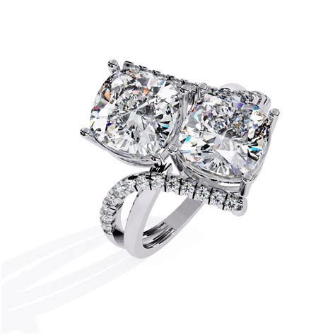 Double the Sparkle: Cushion Cut Diamond Bypass Ring – ONYA