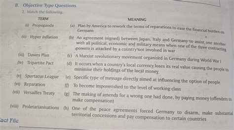 B. Objective Type Questions2. Match the following.TERM(i) Propaganda(ii ...