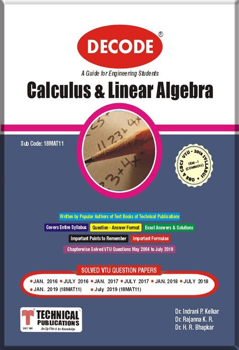 Decode Calculus & Linear Algebra for BE VTU Course 18 OBE & CBCS (I ...