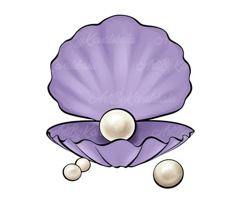 Pearl Clam Clipart, Shell PNG, Digital Download - Etsy