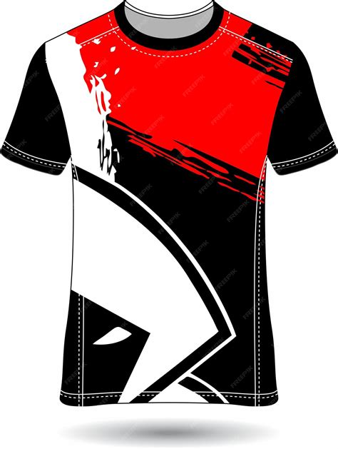 Premium Vector | A black and red shirt with a red design on the front