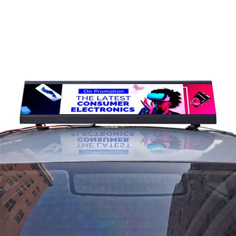 Leadleds 30 in Double Sided Car Roof Top LED Sign Triangle Digital Pan ...
