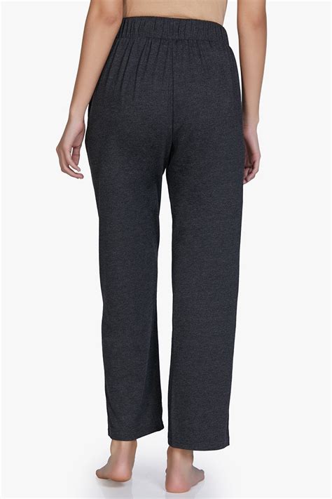 Buy Cotton Blend Full Length Pyjama Bottom - Charcoal | amanté