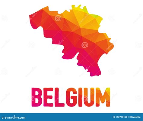 Low Polygonal Map of Kingdom of Belgium Belgium with Belgium T Stock Vector - Illustration of ...