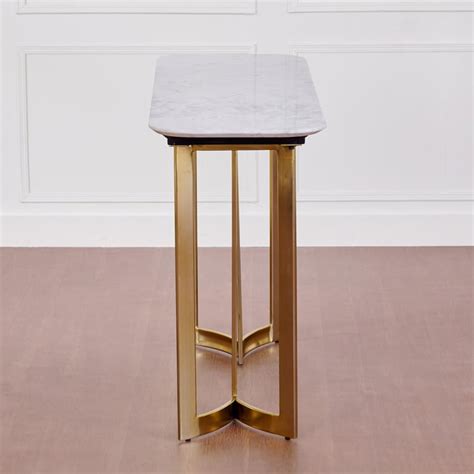 Buy Vogue Ariana Marble Top Console Table - White and Gold from Home ...