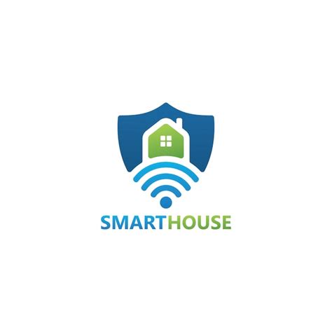 Smart house logo template design | Premium Vector