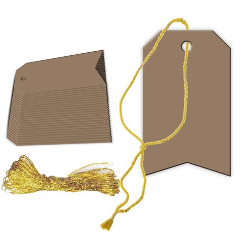 CVANU Handmade Blank Craft Tags with String for Gift Tags, Cloth Labels ...