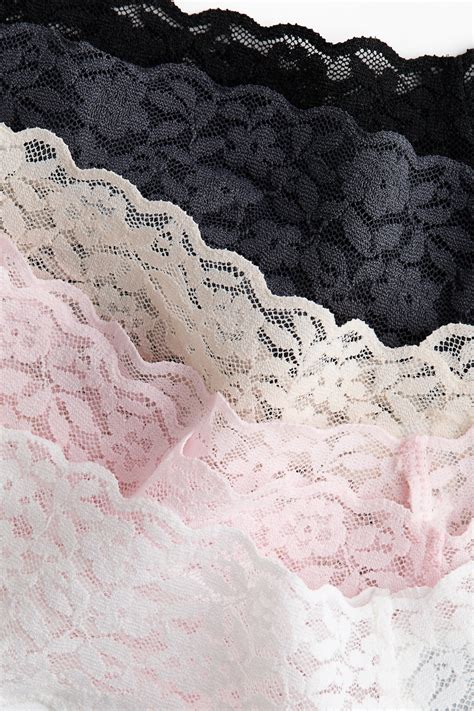 10-pack lace thong briefs - Light pink/Dark grey - Ladies | H&M IN