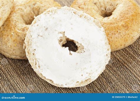 Homemade Fresh Whole Grain Bagel Stock Image - Image of dough ...
