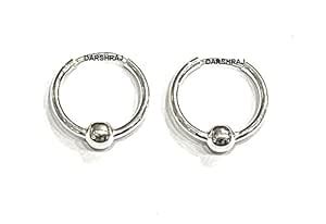 DARSHRAJ 925 Sterling Silver Hoop Bali Earrings For Baby Girls Kids ...
