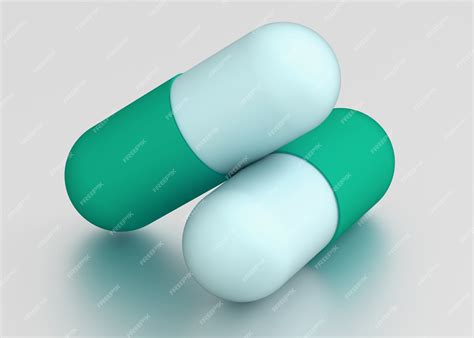 Medicine concept. illustration of two capsule pills | Premium Photo