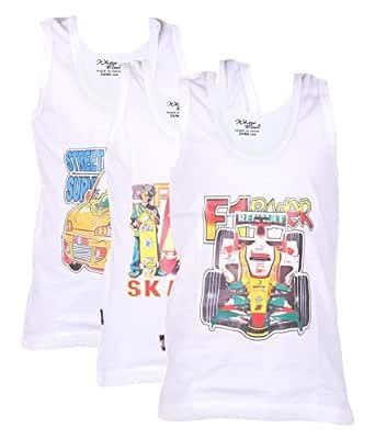 White Moon Printed Vests - Pack of 3 Multicolour : Amazon.in: Fashion