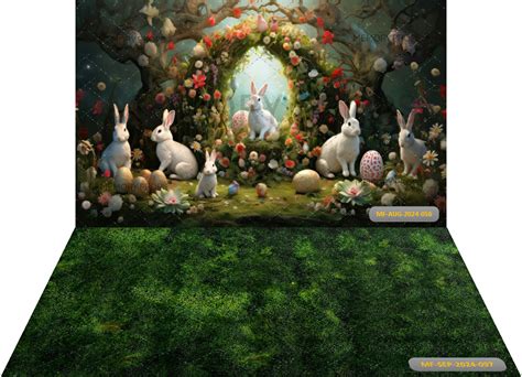 Easter Bunny Green Grass Texture Backdrops