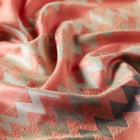 Coral Zigzag Silk Scarf | Ipekevi