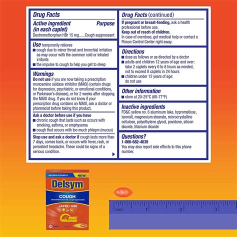 Maximum Strength Delsym Cough Suppressant, Fast Release Caplets, Lasts ...