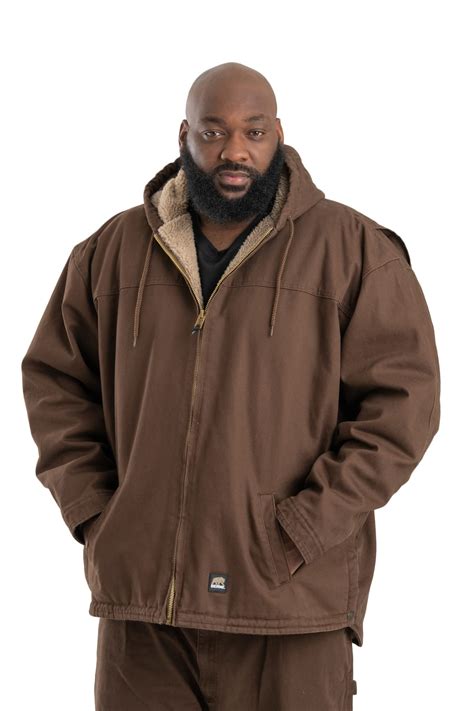 Buy Men's Washed Duck Hooded Work Coat - Sherpa Lined Online at ...