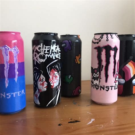 Monster Energy Drink Cans with Graffiti