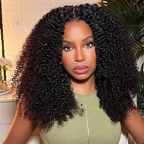 Amazon.com : Skouty 30 Inch Afro Kinky Curly Human Hair Wig 13x4 HD ...
