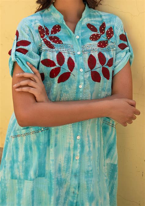 Sea Green Abar Tie & Dye Handcrafted Kurta with Pant (set of 2 ...