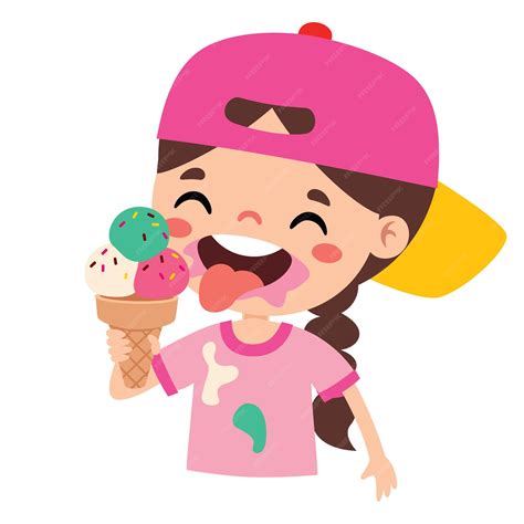 Ilustração de um menino com sorvete | Vetor Premium